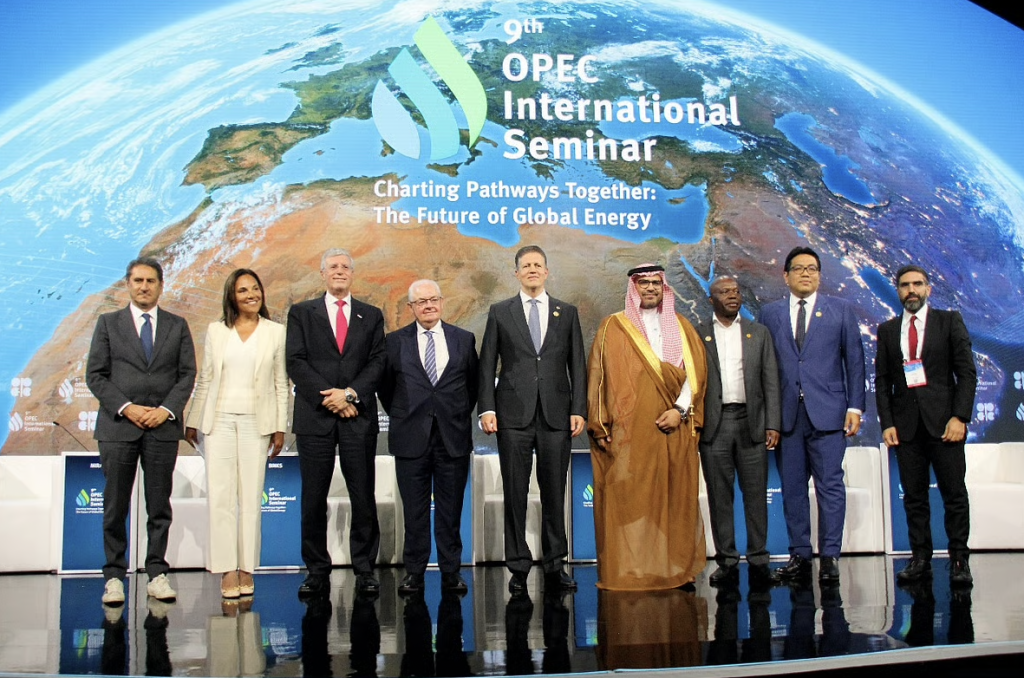 Majid Jafar and other delegates at the 9th Opec International Seminar in Vienna
